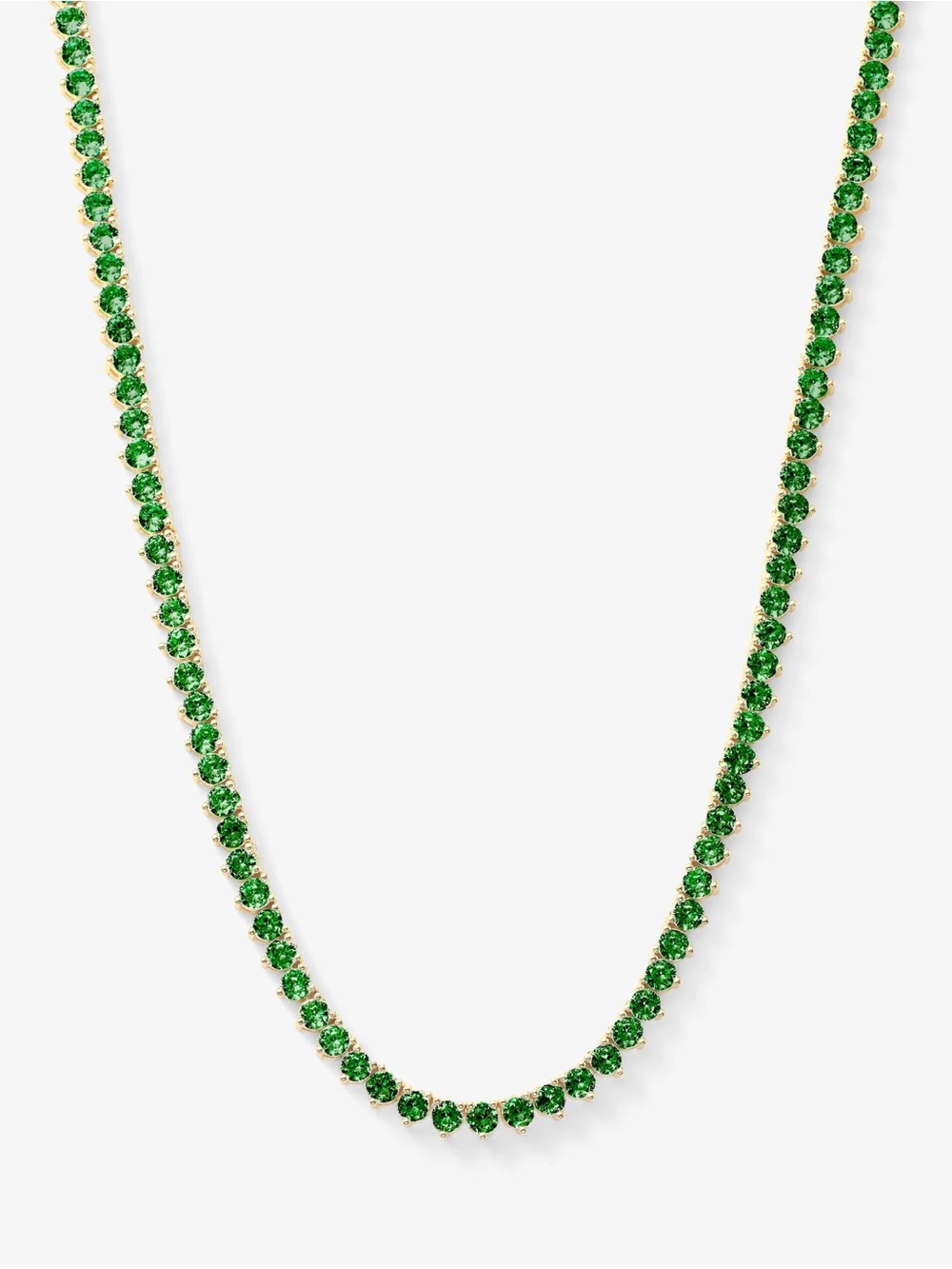 Simulated Emerald Tennis Necklace- 3mm